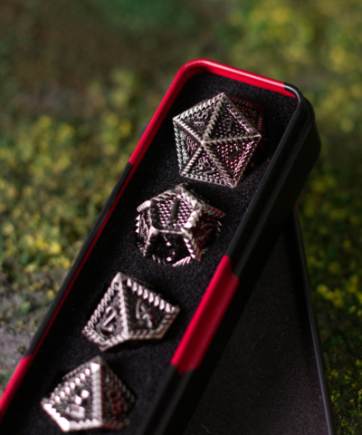 Silver Chainmail | Heavy Metal Dice Set
