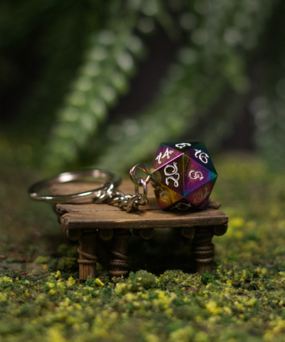 Oilslick d20 sleutelhanger