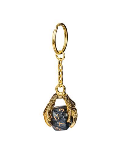Black & White D20 Mixed Color Dragon Claw Keychain