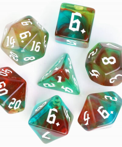 Brown-Teal 4 Color Blend Dice
