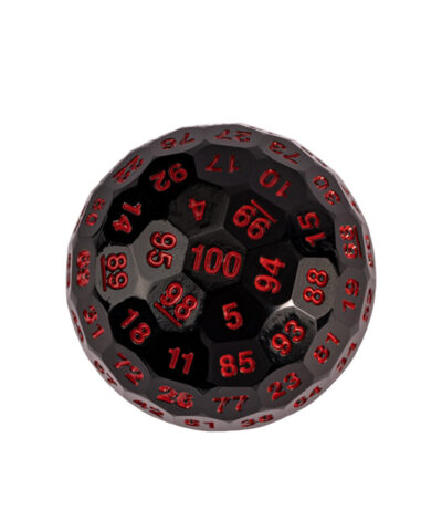 Black & Red Solid 50mm D100 Dice