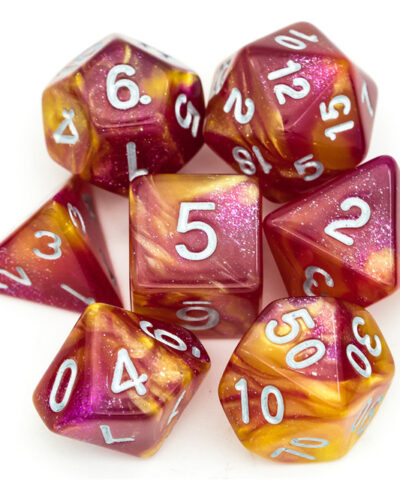 Purple & Yellow Color Mixed Glitter dice