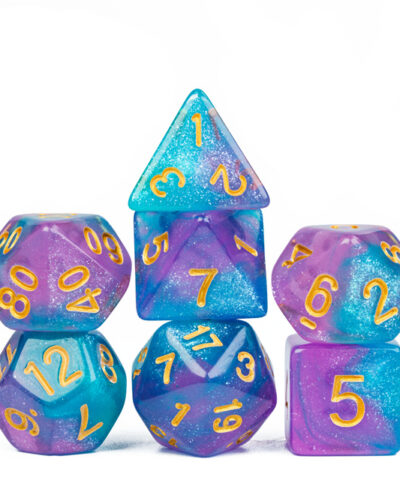 Blue & Purple Color Mixed Glitter dice