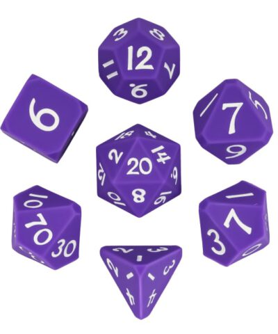 Purple Silicone Dice 7-Piece Set (Corner Cut)