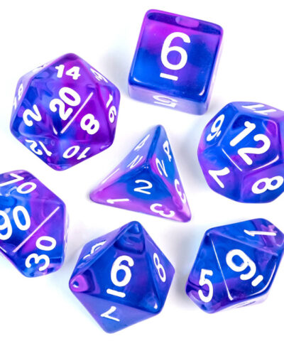 Purple & Blue Transparent Mixed Color Dice
