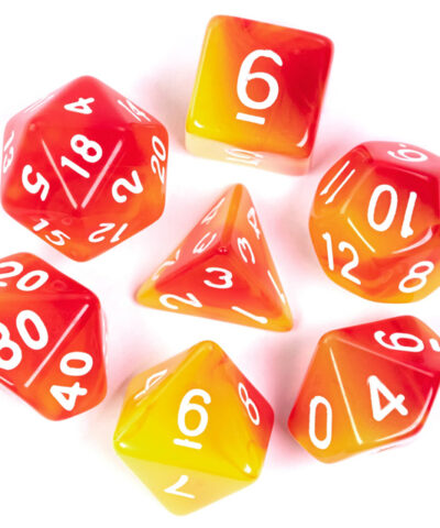 Red & Yellow Transparent Mixed Color Dice