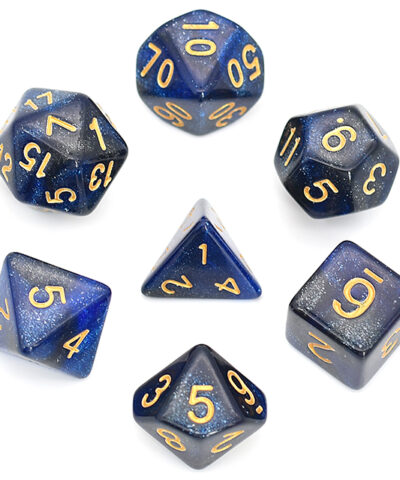 Black Blue Galaxy Dice Series