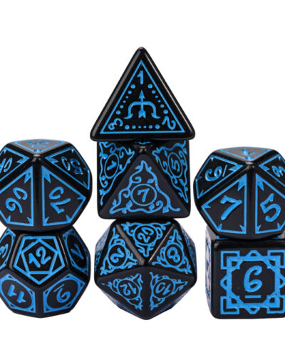 Blue Acrylic Pattern Dice (Druid)