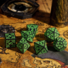 Green Acrylic Pattern Dice (Celtic Knot)