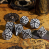 White Acrylic Pattern Dice (Celtic Knot)