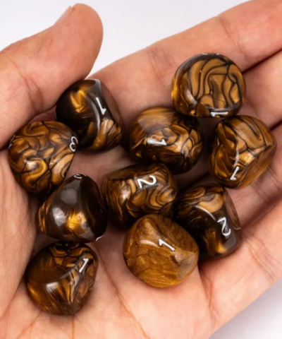 Brown Acrylic Marbled Dice (17.5mm D3)