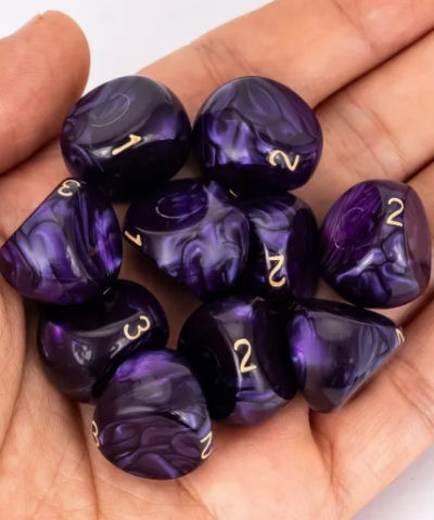 Purple Acrylic Marbled D3 Dice
