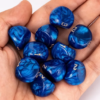 Blue Acrylic Marbled D3 Dice