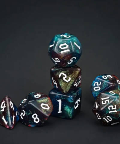 Red&Blue&Grey Glitter Dice