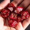 Red Acrylic Marbled Dice (Roman numerals)