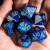 Blue Acrylic Marbled Dice (Roman numerals)