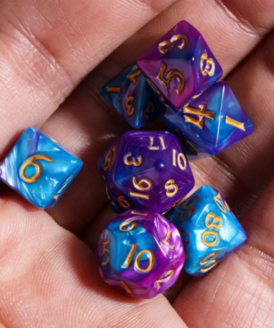 Purple & Blue Acrylic Mini 10mm-13mm Blend Color Dice