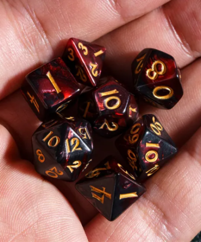 Red & Black Acrylic Mini Dice