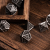 Silver Barrel Plating Ancient Metal Dice (Serrated) with Metal Box