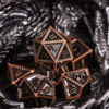 Copper Barrel Plating Ancient Metal Dice (Serrated) with Metal Box