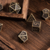 Bronze Barrel Plating Ancient Metal Dice (Serrated) with Metal Box