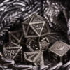 Silver Barrel Plating Ancient Metal Dice (Serrated) with Metal Box