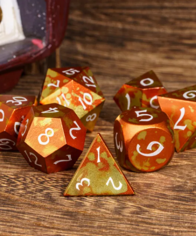 Yellow & Orange Anodized Aluminum Colorful Dice