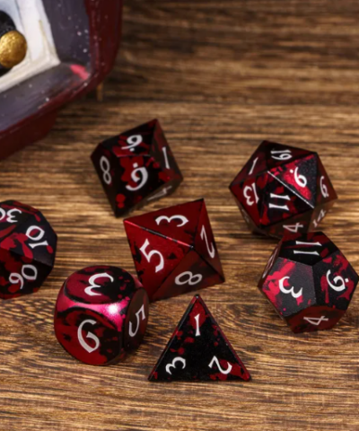 Red & Black Anodized Aluminum Colorful Dice