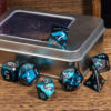 Blue & Black Anodized Aluminum Colorful Dice