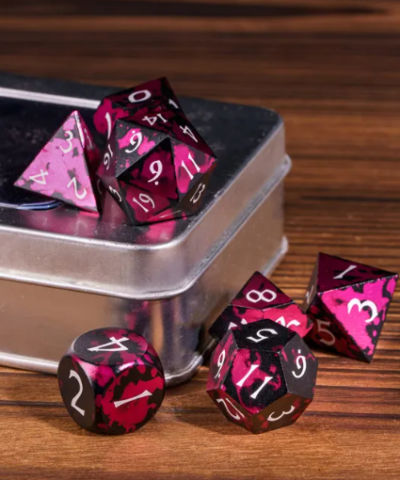 Purple & Black Anodized Aluminum Colorful Dice