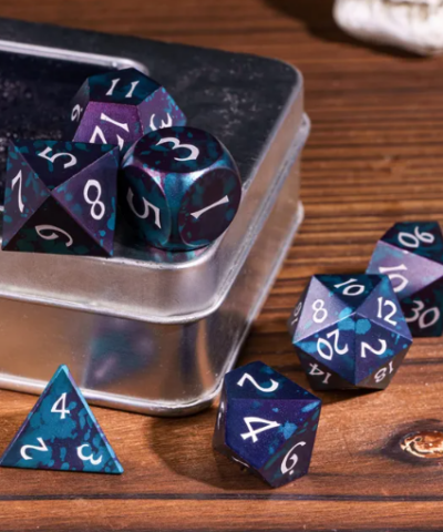 Blue & Purple Anodized Aluminum Colorful Dice