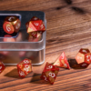Golden & Red Anodized Aluminum Colorful Dice