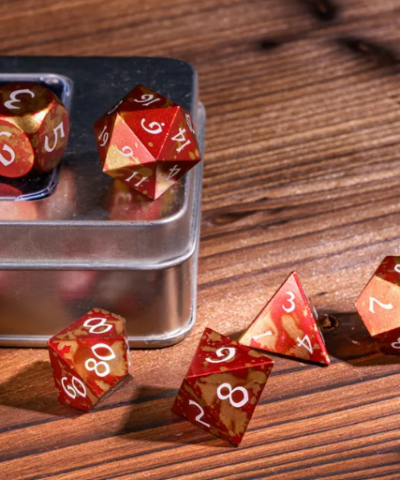 Golden & Red Anodized Aluminum Colorful Dice