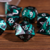 Black & Green Anodized Aluminum Colorful Dice
