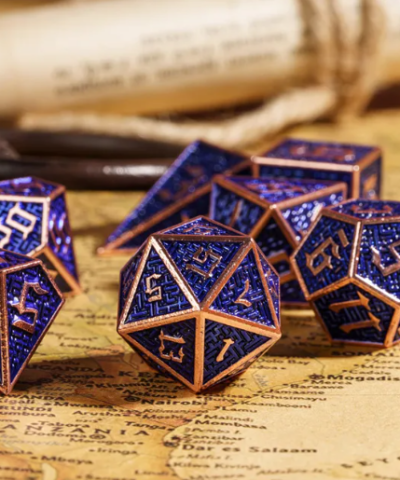 Blue Colorful Metal Dice (Maze Dice) with Metal Box