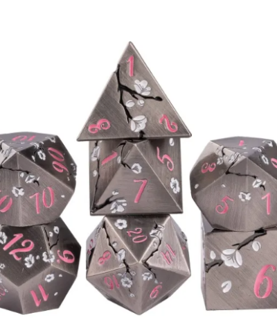 Copper & Blue Ancient Metal Dice (Plum Blossom) - Image 2