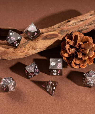 Copper & Blue Ancient Metal Dice (Plum Blossom)