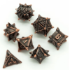 Copper Plated Ancient Metal dice(Pinwheel) with Metal Box
