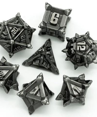 Silver Plated Ancient Metal dice(Pinwheel) with Metal Box