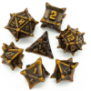 Golden Plated Ancient Metal dice(Pinwheel) with Metal Box