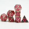 Red & Black Colorful Metal Dice (SteamPunk) with Metal Box