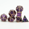 Purple & Green Colorful Metal Dice (SteamPunk) with Metal Box