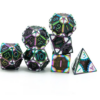 Black & White Colorful Metal Dice (SteamPunk) with Metal Box