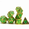 Green & Black Colorful Metal Dice (SteamPunk) with Metal Box