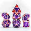 Purple & Red Colorful Metal Dice (SteamPunk) with Metal Box