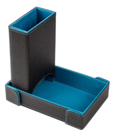 Blue PU Leather Dice Tower&Dice Tray