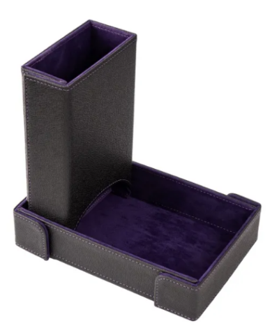 Purple PU Leather Dice Tower&Dice Tray