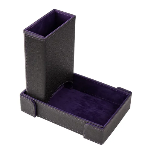 Purple PU Leather Dice Tower&Dice Tray