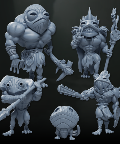 Alternative view of Tribal Frog Clan (Masked/No Mask)