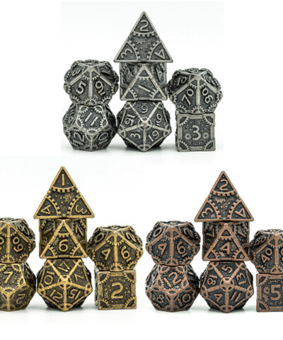 Copper Barrel Plating Vintage Metal Dice(Punk Steam) with Metal Box